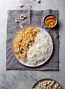 Tradishional Indian Food Lamb Korma with Cashew