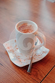 Traditinal Turkish drink, Sahlep, milky hot drink.