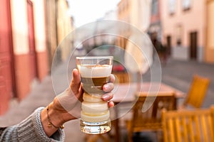 Traditioanl canarian coffee barraquito photo