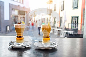 Traditioanl canarian coffee barraquito photo