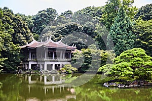 The tradition architecture on the pond