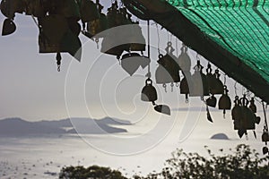 Tradition asian bell in Big Buddha temple complex, Thailand