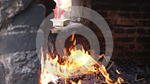 tradition of burning hell banknotes or Joss money for ancestors. Ceng Beng or Qing ming