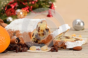 German christmas bread with rosins
