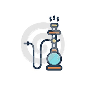 Color illustration icon for Tradition, hookah and chillum photo