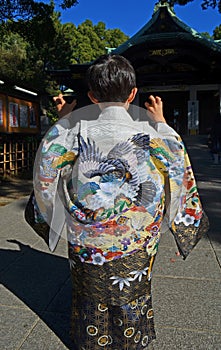 Tradition Japan Kimono wearing by a boy