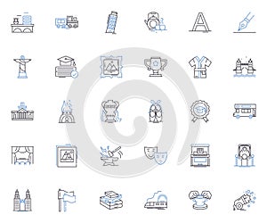 Tradition line icons collection. Heritage, Custom, Ritual, Folklore, Ancestry, Legacy, Culture vector and linear