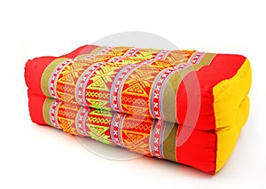 Tradition native Thai style rectangle pillow isolated