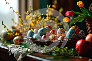 The tradition of painting Easter eggs before Easter.