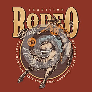 Tradition rodeo bull poster colorful