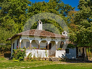 Traditional 19th century Serbian house at Lepenski Vir, Serbia
