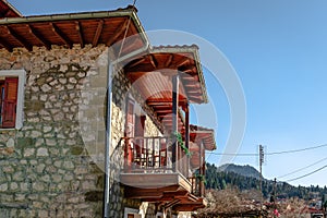 Traditional 2-storey stone house in mountenous Elati, Greece