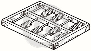 Traditional Abacus Counting Tool, Education Calculation Vector, vector design Generative AI