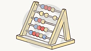 Traditional Abacus, Counting Tool, Math Education, Mental Arithmetic, vector design Generative AI