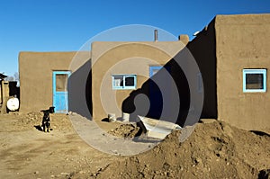 Traditional adobe houses in Taos Pueblo