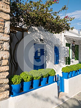 Traditional Aegean Greek village chora in Folegandros