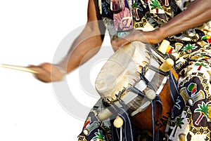 Traditional african drum player photo