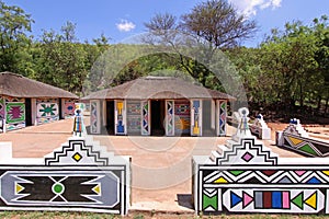 Traditional African Ndebele tribe Village