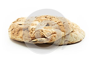 Traditional Algerian bread on white background