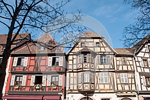 traditional alsatian facades of building
