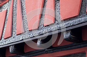 Traditional alsatian facades of medieval building