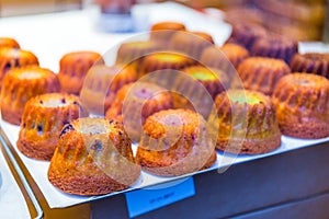 Traditional alsatian gugelhupf in bakery shop