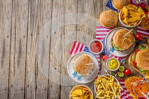 Traditional American Picnic with burgers