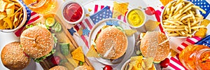 Traditional American Picnic with burgers