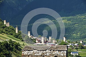 Traditional ancient Svan Towers in Ushguli