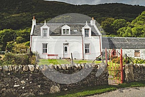 Traditional ancient white house nothern ireland