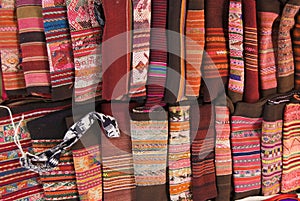 Traditional Andean tapestry. photo