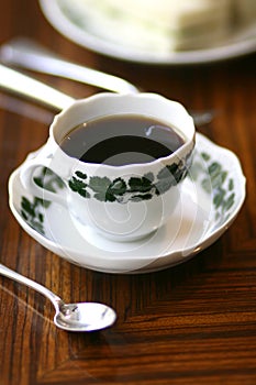Traditional antique coffee serving in meissen porcelain stillife