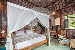 Traditional and Antique Javanese Style Bedroom villa in Bali