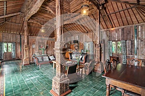 Traditional and Antique Javanese Style living room villa in Bali