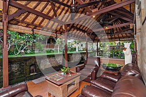 Traditional and Antique Living room of Bali villa