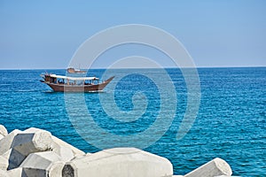 Traditional Arab Dhow carrying tourists