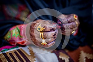 Traditional Arab Lady Hand with Henna