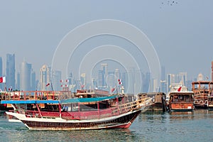 Traditional arabian dhows ...Qatar, Middle East