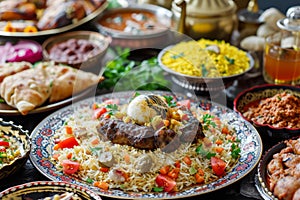 Traditional Arabian food ramadan. Tasty traditional arabic