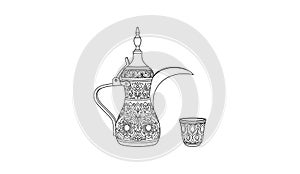 Traditional Arabic coffee pot Dallah