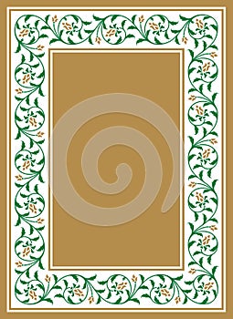 Traditional Arabic Floral Frame