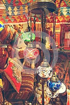 Traditional arabic lanterns on the market