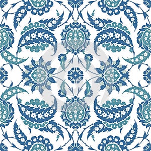 Traditional Arabic ornament seamless for your design. Desktop wallpaper. Background. Iznik.