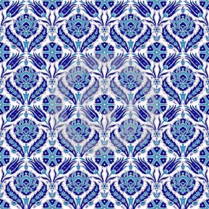 Traditional Arabic ornament seamless for your design. Desktop wallpaper. Background. Iznik.