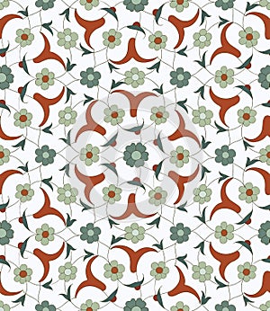 Traditional Arabic ornament seamless for your design. Desktop wallpaper. Background. Iznik.