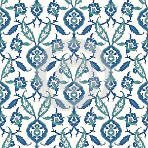 Traditional Arabic ornament seamless for your design. Desktop wallpaper. Background. Iznik.