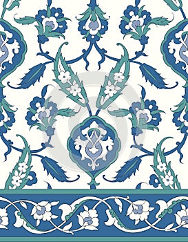 Traditional Arabic ornament seamless for your design. Desktop wallpaper. Background. Iznik.