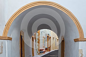 A traditional arch in Chora at Kythera island, Greece