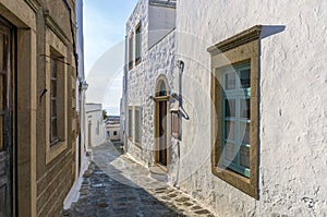 Traditional architecture in the chora of Patmos island, Dodecanese, Greece