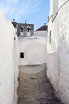 Traditional architecture in the chora of Patmos island, Dodecanese, Greece